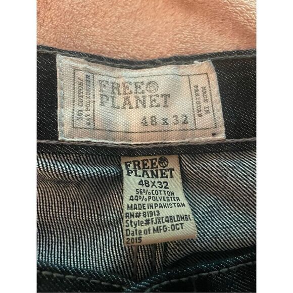 Free Planet Men’s Fit & Slim Straight Jeans Blue Size 48x32 - Picture 12 of 12